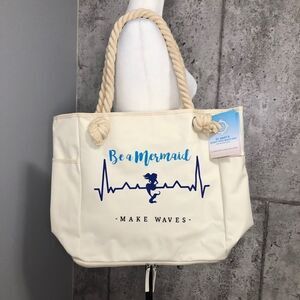 JOY Mangano Be A Mermaid Make Waves Canvas Tote